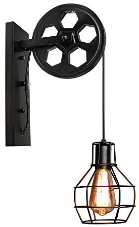 PETITES ECREVISSES Industrielle Wandleuchten Vintage E27 industrial Wandlampe Retro Metall LED Kreative für Wohnzimmer Esszimmer Schlafzimmer (Schwarz - 1 Stück)