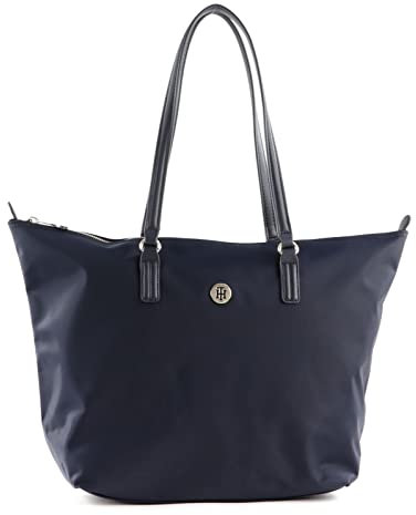 Tommy Hilfiger Damen Tasche Poppy TH Sust Tote mit Reißverschluss, Blau (Desert Sky), Einheitsgröße