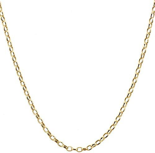 Old English Jewellers 9ct Yellow Gold Oval Belcher Chain Necklace for Men & Women. Gold Chain Necklace Available in Sizes 16 - 24