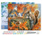 Figured'Art Malen Nach Zahlen Erwachsene Mit Rahmen Verspieltes Eichhörnchen - Paint by Numbers Basteln DIY Bastelset 40x50cm Leinwand gespannt auf Holzrahmen