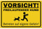 Vorsicht Hund Schild (30 x 20 cm) - Warnung vor dem Hund Schilder - Schild Hund Warnung aus hochwertigem Kunststoff - Hundeschilder Warnung - Gelb