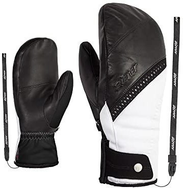 Ziener Damen KALMANI Ski-Fäustling/Wintersport | Gore-Tex Infinium, extra warm, White.Black, 8