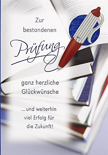 Perleberg Karte zur bestandenen Prüfung - Lifestyle Collection - Liebevolles Geschenk zum Abitur & bestandene Prüfung - Bestandene Prüfung Geschenk - Prüfung bestanden Karte in 11,6 x 16,6 cm