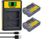 Uwayor EN-EL3e Batterie da 2600mAh con 2 Slot di Ricarica Caricabatteria per Nikon D700 D300s D100 D90 MH-18 MH-19 MB-D200 MB-D10