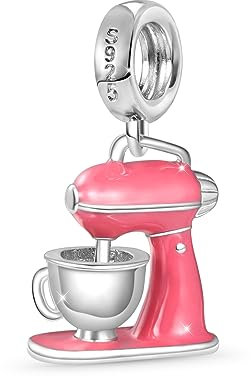 GNOCE Charm Anhänger Weihnachten Marshmallow Schneemann Anhänger 925 Sterlingsilber Beads Charms für Frauen und Mädchen Schmuckgeschenk für Ehefrau (Baker's Mixer)