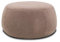 DOMO. collection Polsterhocker Molina, moderner, runder Hocker aus Teddy-Stoff, Sitzhocker, Fußhocker, Beistellhocker, Sofa-Hocker, Garnitur 75 x 75 x 42 cm (BxTxH), altrosa
