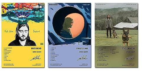 BBDVKQ Noah Poster Kahan Album Cover Limited Edition Poster (Set mit 3 Stück) ungerahmt 20 x 30 cm Schlafzimmer Dekor Büro Zimmer Dekor Geschenk