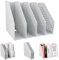 APACALI Porte-revues Pliable, 4 Compartiments Porte Revue Bureau, Classeurs à Revues de Grande Capacité, Rangement Papier Vertical A4, Gris foncé