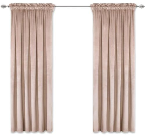 HOME DEKO Set di 2 Tende in Velluto Opaco per Oscurare, per Soggiorno o Camera da Letto, Finestre, 140 x 250 cm, Rosa Cipria