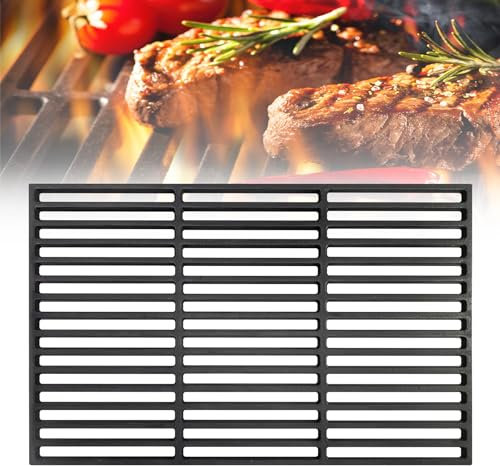 XINZI Grille en Fonte 42 x 28 cm Grille Émaillée Rectangulaire Accessoire Universel pour Barbecue Grill pour Barbecue à Gaz, Barbecue au Charbon de Bois, Braséro et Camping