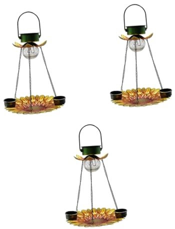 3st Solar-vogelhäuschen Solarleuchten Für Außen Zubringer Vogelfutter Glas