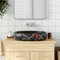 Gecheer Lavabo da Appoggio Nero Ovale 59x40x15 cm Ceramica,Lavello per Bagno,Lavabo Bagno,Lavandino da Appoggio,Lavabo in Ceramica,Lavabo Rotondo,Lavandino Rettangolare