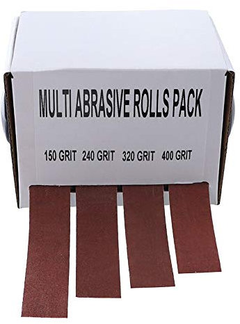 Sandpaper Roll Abrasive Paper Roll, 4pcs 25mmx6m Sanding Belt Roll Drawable Emery Cloth Sandpaper Grinding Belts Soft Sandpaper Roll for Wood Turners