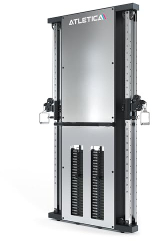 ATLETICA Monolit Wandzugstation Duale Kabelzugstation | Nur 21cm Gerätetiefe, Passt in jeden Raum, Exklusives Design, 2x60kg Gewichtsblöcke
