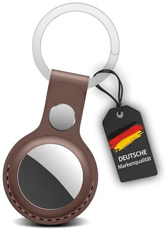 Selective Cards|Air Tag Schlüsselanhänger aus echtem Leder – verbesserte Passform 2025 – Hülle kompatibel mit Apple Air Tag – edles Design – ideal für Schlüssel, Taschen & mehr,Dunkelbraun