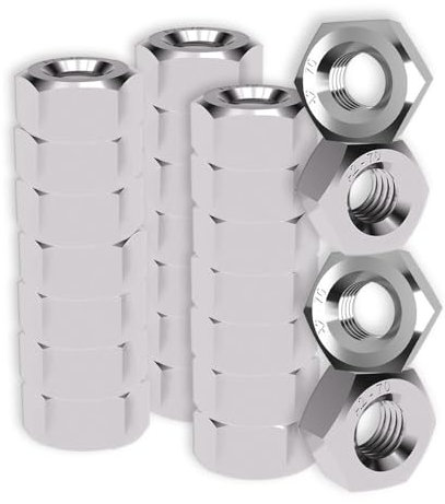 Offgridtec A2 V2A Edelstahl-Sechskantmuttern, DIN 934/ISO 4032 Standard, Korrosionsbeständige Gewindemuttern für den Innen- & Außenbereich, Industriegerechte Installationsbefestigungen (M16,25 Stück)