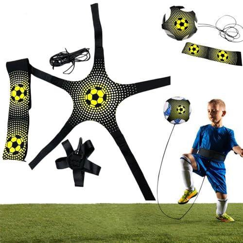 Fußball Kick Trainer,Solo Fussball Trainingszubehör,Kinder Fußball Training Taillengürtel,Fussballtrainer mit Schnur,Trainingsgerät für Fußballer,Fussball Trainer Zubehör,Fußballtrainingsgürtel