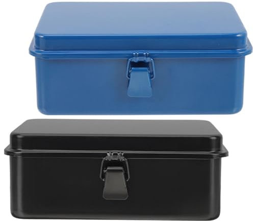 DOITOOL Werkzeugkiste aus Metall, Werkzeugkoffer, Organizer, Werkzeugkiste mit Riegel, tragbare Werkzeugaufbewahrungsbox, Werkzeugkoffer, Blatt für Bauarbeiter, Tischlerei, Zuhause, Werkstatt, Garage,