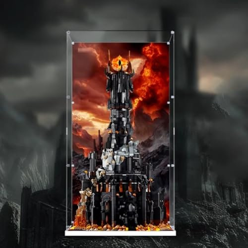 Acrylic Collectibles Display Box for Lego 10333 Lord of The Rings Castle of The Black Tower Display Box, Block Model Transparent Dustproof Storage Box (Display Box Only)