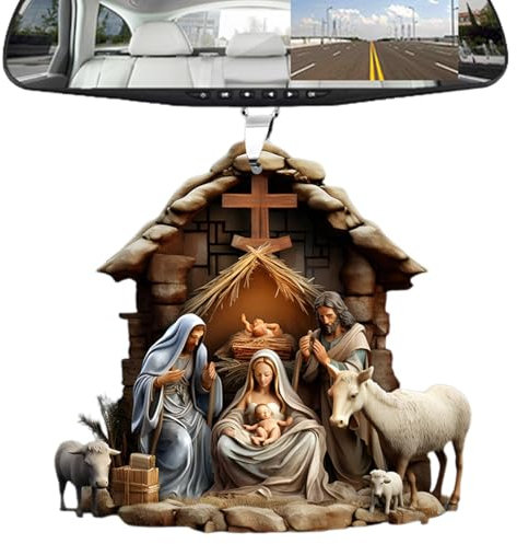 Krippenornamente - Weihnachtsbaum Krippe Schilder - Krippe Christbaumschmuck Acryl Krippe Anhänger Festlich Stabil Memorial Ornament für Zuhause