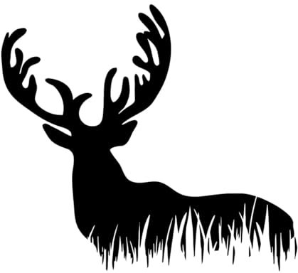 Wandaufkleber mit Hirsch- und Wildtiermotiven, für Zuhause, Dekoration, Wohnzimmer, Wald, Jagd, Hobby, Aufkleber, Vinyl, Garage-L-67x75cm-Black