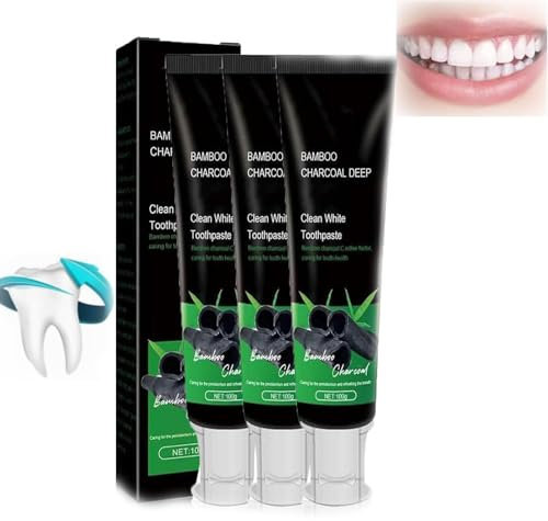 Bamboo Charcoal Deep Toothpaste Whitening,Natural Activated Carbon Toothpaste,Charcoal Cleaning Glowing Toothpaste for Oral Care