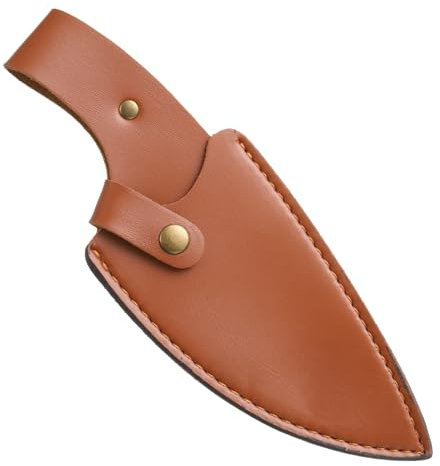 sourcing map Knife Cover Sleeves, 9.4 x 3.1 PU Leather Knives Edge Guard Blade Protector Universal Knife Sheath for Home Kitchen, Brown