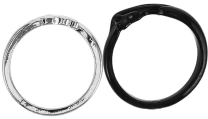 LALADEFIEE Paar Ringe Engel Teufel 2 Stück Engel Teufel Paar Ringe Verstellbare Öffnung Modische Partner Ringe Für Damen Und Herren Ideal Schmuck Für Verlobung Oder Freundschaft