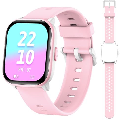 Meoonley Montre connectée pour enfant,1.5 Montre Podometre,19+ Modes d'entrainement,fréquence Cardiaque,Suivi du Sommeil,Longue durée,Étanche,Cadeau pour les filles et les garçons 6-15,tracker enfant