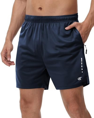 Tyhengta Men's Shorts Quick Dry Running Shorts Sports Gym Shorts Athletic Jogging Shorts Workout Shorts with Zip Pockets