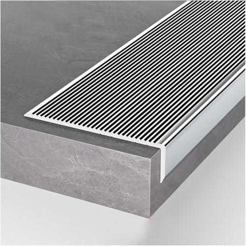 SAFWELAU Edging Strip Door strip Aluminum Stair Nosing 10cm Extra Wide Stair Tread Edge Protector for Outdoor Indoor Steps(Silver,L-36/91cm)