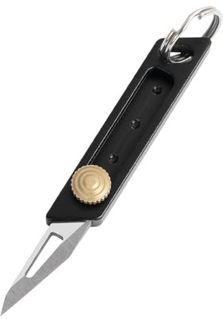 lomdung Porte-Clés Couteau, Couteau de Poche Multifonction, Mini Cutter Ouvre Colis, Couteaues Utilitaire, Box Cutter Retractable Portable, pour Camping, Randonnée, Voyage, Alpinisme(Noir)