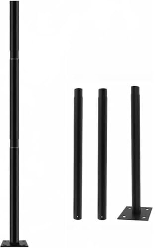 Vetrineinrete® Palo verticale staffa per lampione ufo stradale 3 metri in sezione da 1 metro supporto in metallo componibile per faro