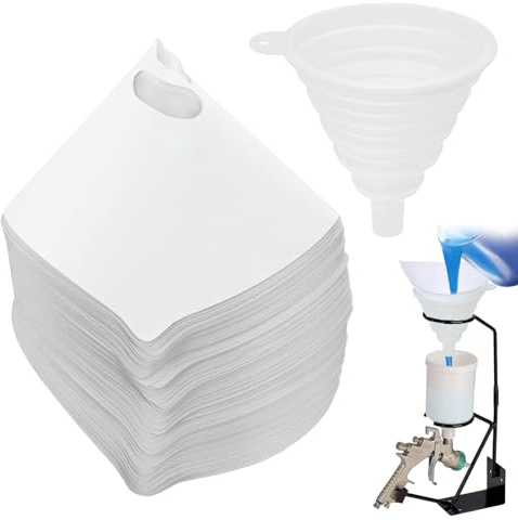AONAYO 100 Stück Lacksieb,Resin Filter,Lackfilter,Farbsieb, 190 Micron Resin Filter,Einweg Farbe Papier Siebe,Für Autolack Lacksieb Wassertransferdruck with Cone Silicone Funnel Filter