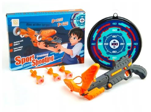 AMPQ Spielzeug Pistole für Pfeile - Spielzeug Gewehr Armbrust förmig mit Pfeilscheibe - Kinder Pistole für Jungen und Mädchen ab 3 4 5 Jahren