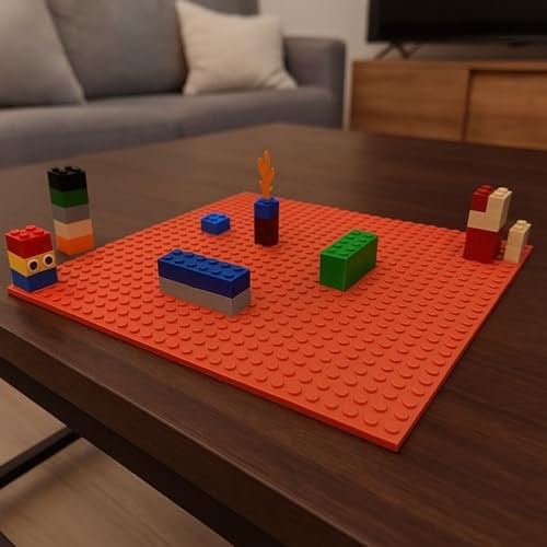 6 Pack Classic Baseplates – 24cm X 24cm Large Building Board Plates | Compatible with Major Brick Brands | Flat Base Boards for Kids’ Creative Building | Stackable & Durable