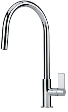 Rubinetto Miscelatore Monocomando Lavello Cucina, Canna Girevole Alta, Doccetta Estraibile, Design Moderno, Cromo, Miscelatore Franke Ambient Cromo 115.0373.947