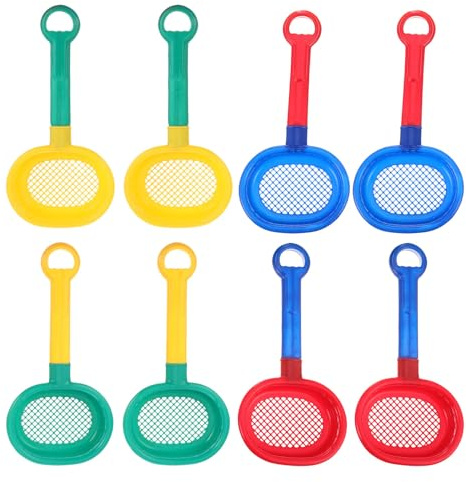 Yardwe 8Pcs Kids Beach Sand Sifter Shovels Set Plastic Long Handle Sand Toys for Outdoor Water Play Educational Beach Accessories for Sandbox and Seaside Fun