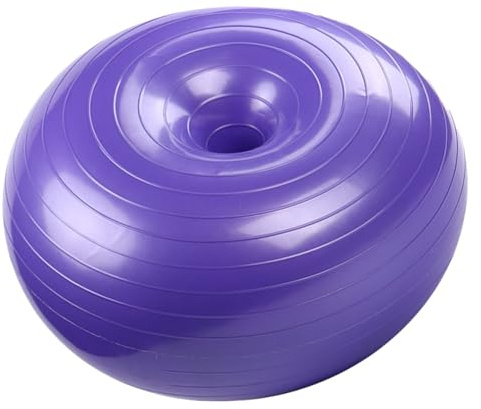 BELLIFFY Lila Donutball aus PVC mit Rutschfester Oberfläche und Luftpumpe | Yoga und Resistent, Burst für Stretching, Explosionsgeschützt Anfänger und Fortgeschrittene