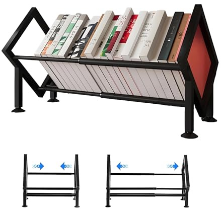 Estantería Escritorio, Librería Pequeña Retráctil, Organizador de Libros | Librería infantil compacta, mini estantería metálica para libros, Bookshelf que ahorra espacio en escritorio y despacho