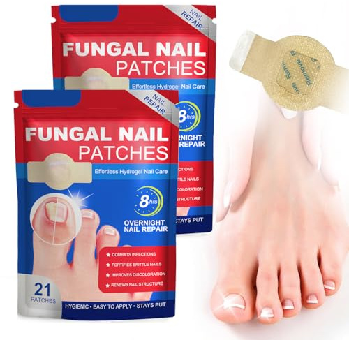 42 Stück Pilz Nagel Patches Nagelpilzpflaster Zehennagel Korrektur Patch Mehrzweck Pads Zehennagel Patches für Beschädigte Nägel und das Erscheinungsbild Verfärbter Nägel (2 Packung)