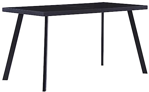 Mokuyary - Mesa de comedor (140 x 70 x 75 cm, cristal templado, mesa de cena de cocina para 4 a 6 personas, oficina para comedor, pequeños espacios