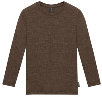 Dilling Kinder Langarmshirt Bio-Merinowolle Rippstruktur Baselayer Unterwäsche temperaturregulierend und atmungsaktiv