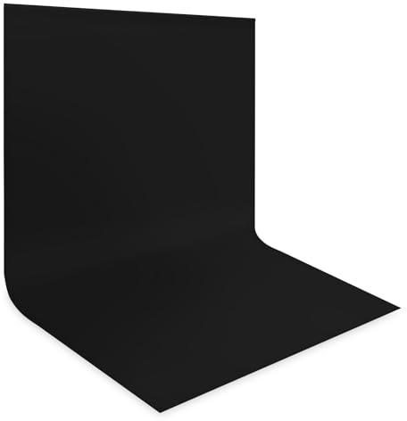 Fotohintergrund Schwarz, 3x6m Foto Hintergrund, Großer Faltbare Fotografie Hintergrund Waschbares Polyester Foto Hintergrund für Fotografie, Video, Modefotografie, Hochzeiten, Partys und Geburtstage