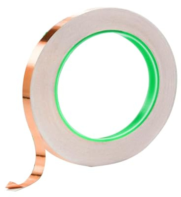 Copper Tape,Copper Foil,Copper Foil Tape with Conductive Adhesive,Conductive Tape,for Stained Glass,Guitars,EMI Shielding,Electric Connections,Repairs,Grounding,Crafts,DIY(8MM x 20M)