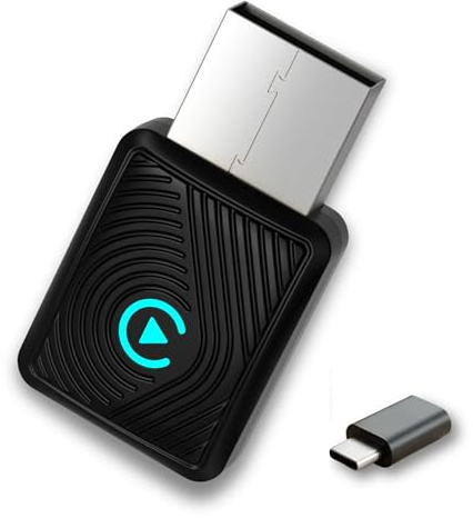 Adattatore CarPlay Wireless e Android Auto 2 in 1 - WiFi 6 5GHz Mini USB Converte Cavo in Wireless - Plug & Play Connessione Rapida 9s per iPhone iOS 10+ Android 11+ Auto dal 2016