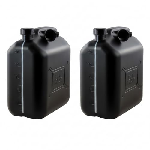 ProCar Benzinkanister Schwarz - UN- Zulassung Kunststoff Kraftstoffkanister mit Füllstandsanzeige - Made in Europe (Schwarz, 2 X 20 Liter)