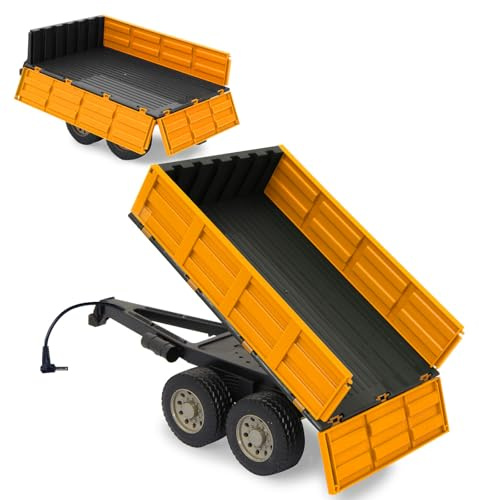 JAMARA 423283 Kipper gelb für RC-Traktor 1:16 - Landwirtschaft Zubehoer, Landwirtschaft, Anbaugerät, Geschenk für Kinder, RC Plug, Ladefläche hoch/runter mit RC