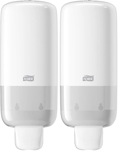 Tork Seifenspender Wandmontage für Seife und Hautpflegeprodukte Weiß S4, Easy to use-Zertifiziert, Elevation Design, 561500 (Packung mit 2)