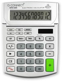 Q-Connect KF01605 Tischrechner, 12-stellig weiß